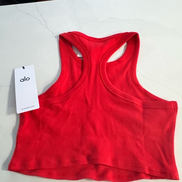 Alo Red Racerback Crop Top - Picture 2 of 2